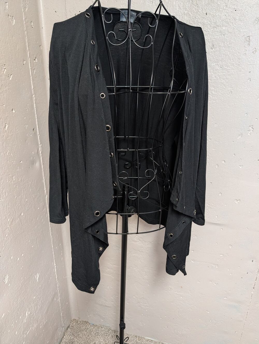 Strazzi Black Grommet Waterfall Cardigan XL Y2K Mall Goth